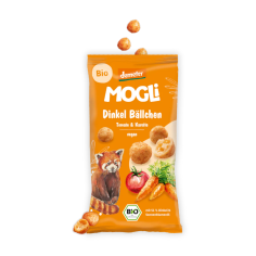 MOGLi bio špaldové kuličky s rajčaty a mrkví 40 g s certifikací Demeter