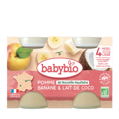BABYBIO jablko banán s kokosovým mlékem 2 x 130 g
