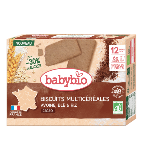 BABYBIO křehké ovesné sušenky s kakaem 120 g