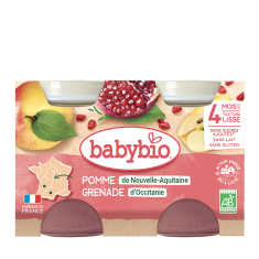 BABYBIO jablko s granátovým jablíčkem 2x130 g