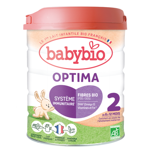 BABYBIO Optima 2 pokračovací kojenecké bio mléko s probiotiky a prebiotiky 800 g