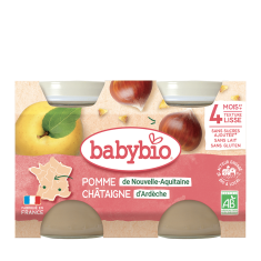 BABYBIO jablko s kaštanovým pyré 2x130 g