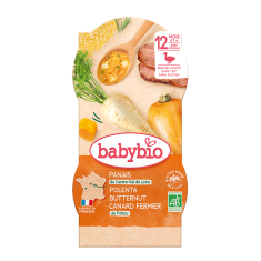 BABYBIO pastinák s máslovou dýní, kachnou a polentou 2x200 g