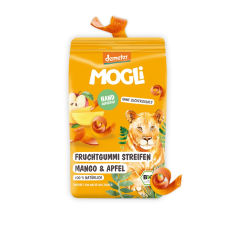 MOGLi bio ovocné pásky s psylliem mango a jablko 25 g s certifikací Demeter