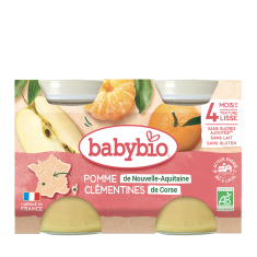 BABYBIO jablko s klementinkami 2x130 g