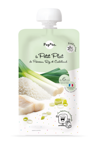 POPOTE bio dětské menu rizoto s pórkem a treskou 180 g
